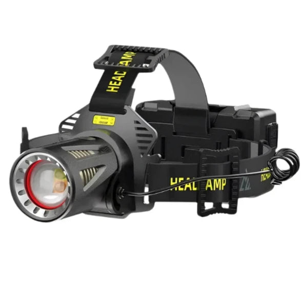 Super XHP100 Powerful LED Headlamp High Power Head Lantern Flashlight USB Rechargeable Headlight Yellow Light Head Lamps Camping-WAYBIKER