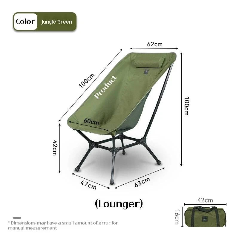 Difeike Outdoor Folding Camping Chair Portable New Moon Chair Outdoor High Back Lounge Chair Aluminum Alloy Free Lounge Chair-WAYBIKER