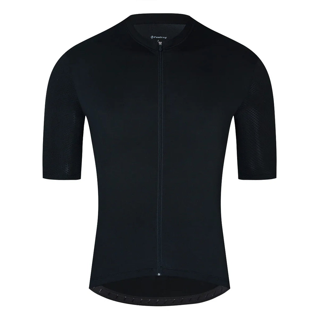 FUALRNY Black 2022 Cycling Jersey Anti-Pilling Eco-Friendly Bike Clothing Road Team Bicycle Wear Shirts shipped within 24 hours-WAYBIKER