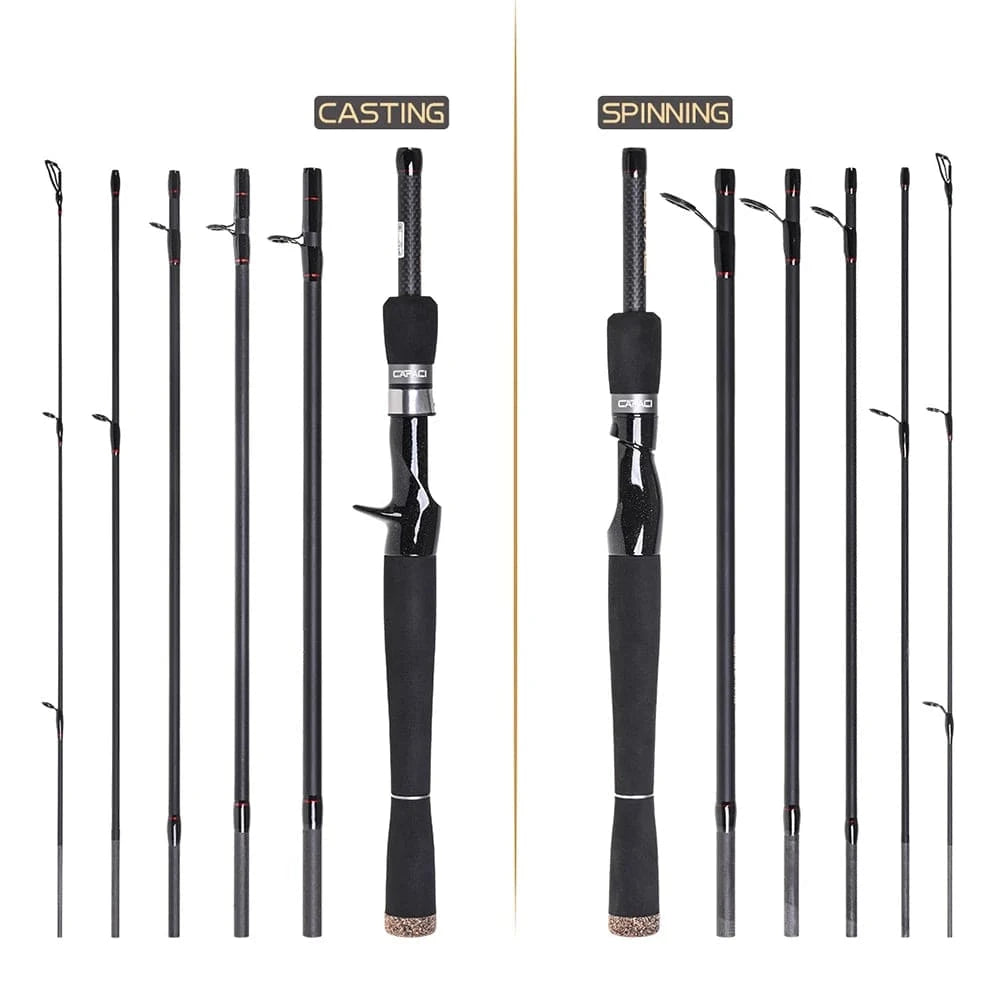 6 Sections Carbon Spinning Casting Fishing Rod Lure Fishing Rod Hand Pole Fishing Tackle Ultra Light 2021 New Excellent Quality-WAYBIKER