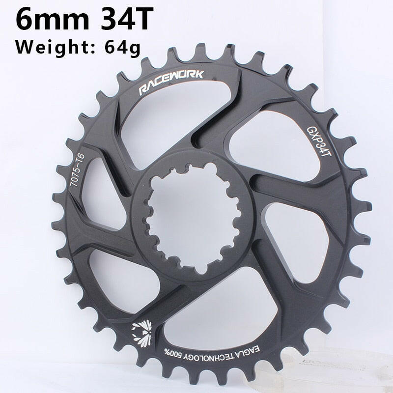 RACEWORK MTB GXP Bicycle Chainring 3/6mm Offset 32/34/36/38T Mountain Bike Chainwheel For 10 11 12 Speed GXP Direct Mount Crank-WAYBIKER