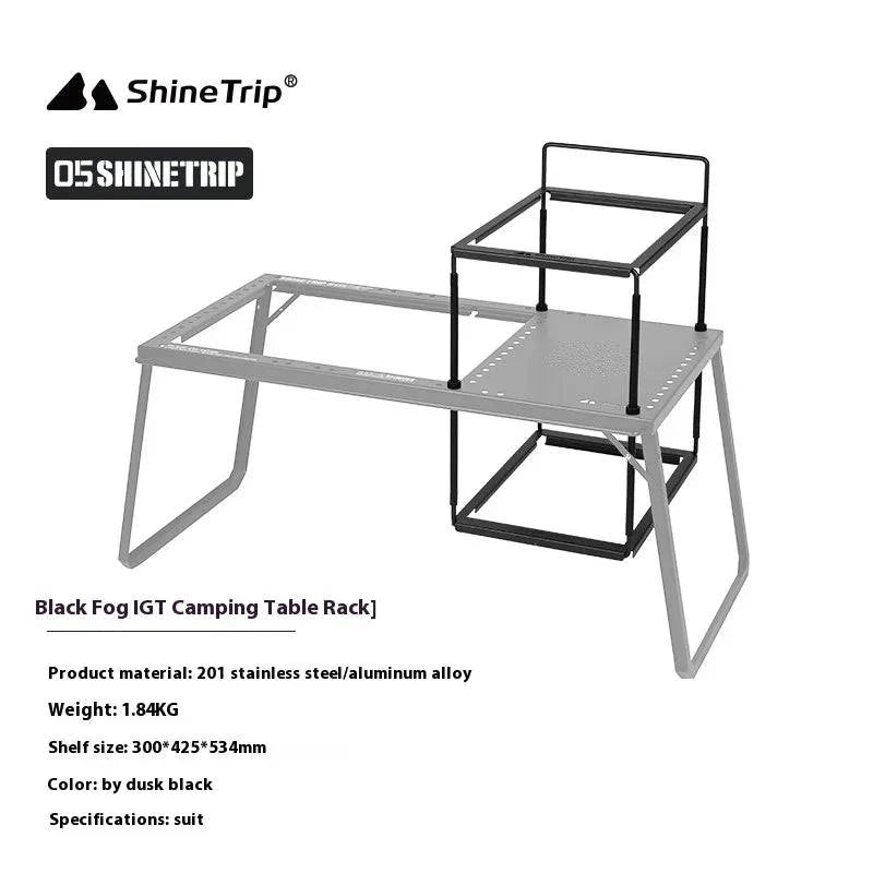 ShineTrip Outdoor IGT Foldable Table Blackening Style Portable Unit Board Combination Table Camping Camping Picnic BBQ Stove ﻿-WAYBIKER