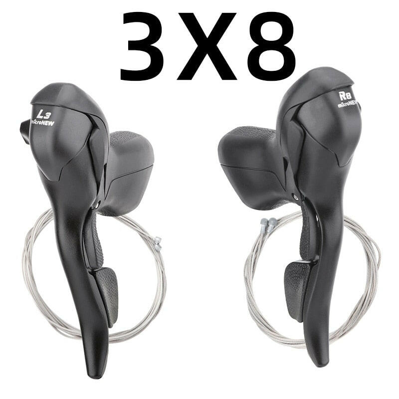 MicroNEW Road Bike Shifter 3x7 3x8 3x9 3x10 Speed Brake Levers Bicycle 2x7 2x8 2x9 2x10 Speed Front Derailleur For Shimano-WAYBIKER