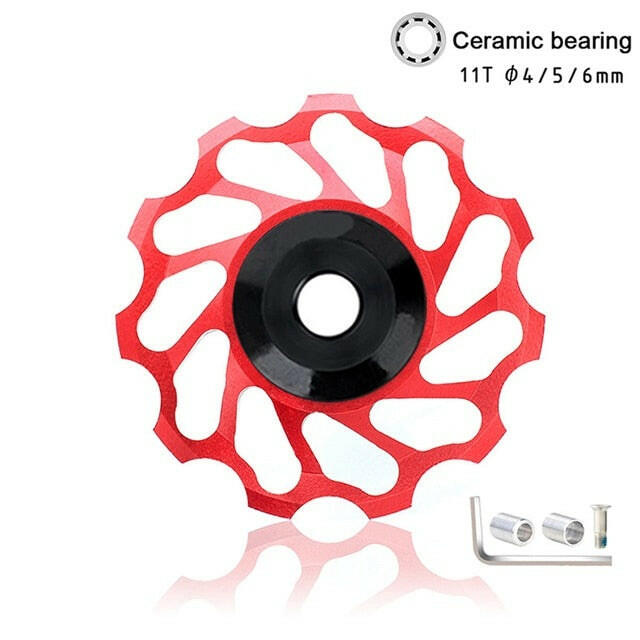 11T 13T 17T MTB Road Bike Rear Derailleur Jockey Wheel Ceramic Bearing Pulley CNC Guide Roller ldler 4mm5mm6mm For Shimano Sram-WAYBIKER