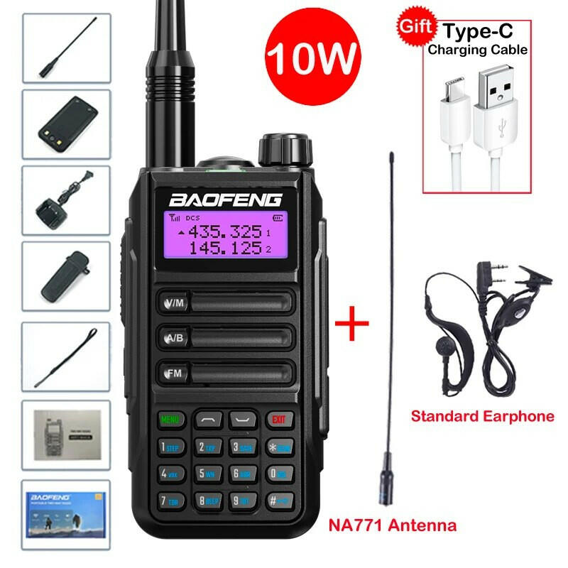 2023 Baofeng UV-16 MAX V2 Professional 10W Upgraded Of UV-5R UV-10R Walkie Talkie IP68 Waterproof Long Range Dual Band Ham Radio-WAYBIKER