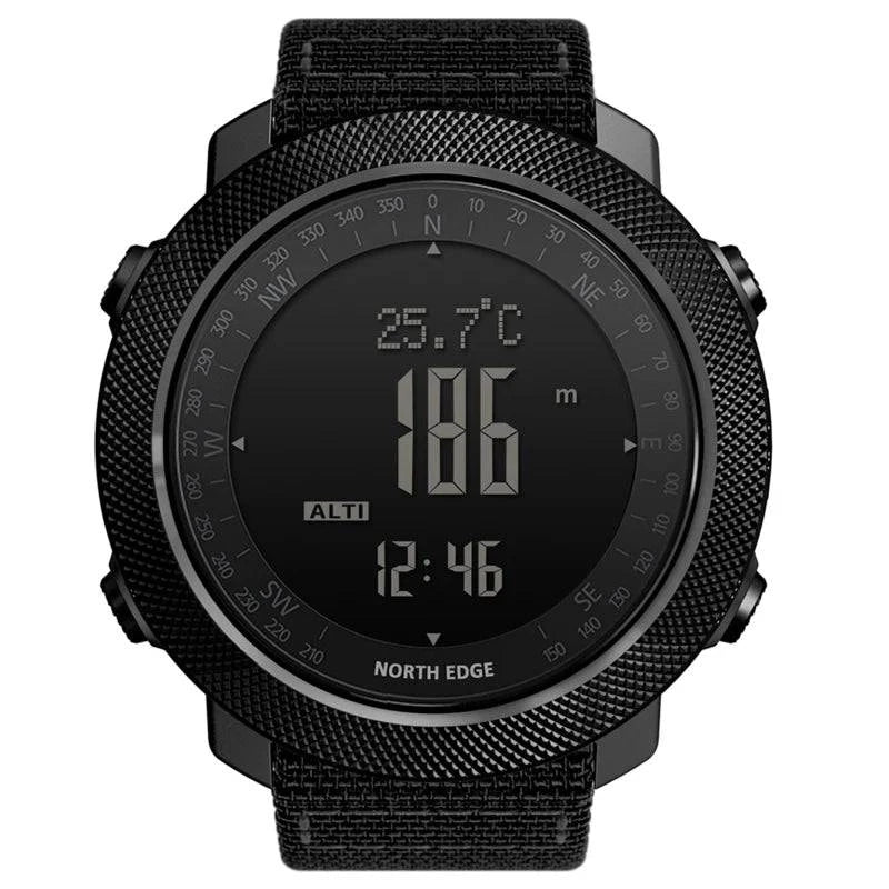 Men's Outdoor Digital Sports Watch with Altimeter Barometer Compass World Time 50M Waterproof Pedometer Wrist Watch-WAYBIKER