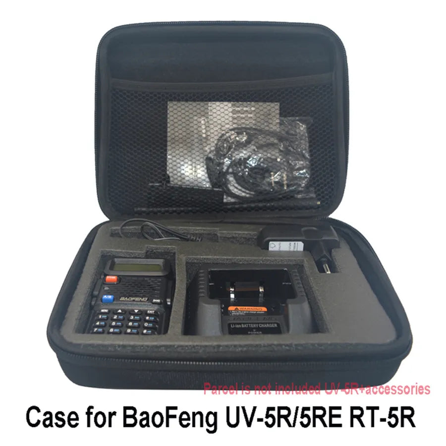 Walkie Talkie Case Carring Handbag Storage For BAOFENG UV-5R/5RE Plus Two Way Radio Launch Hunting Black Bag