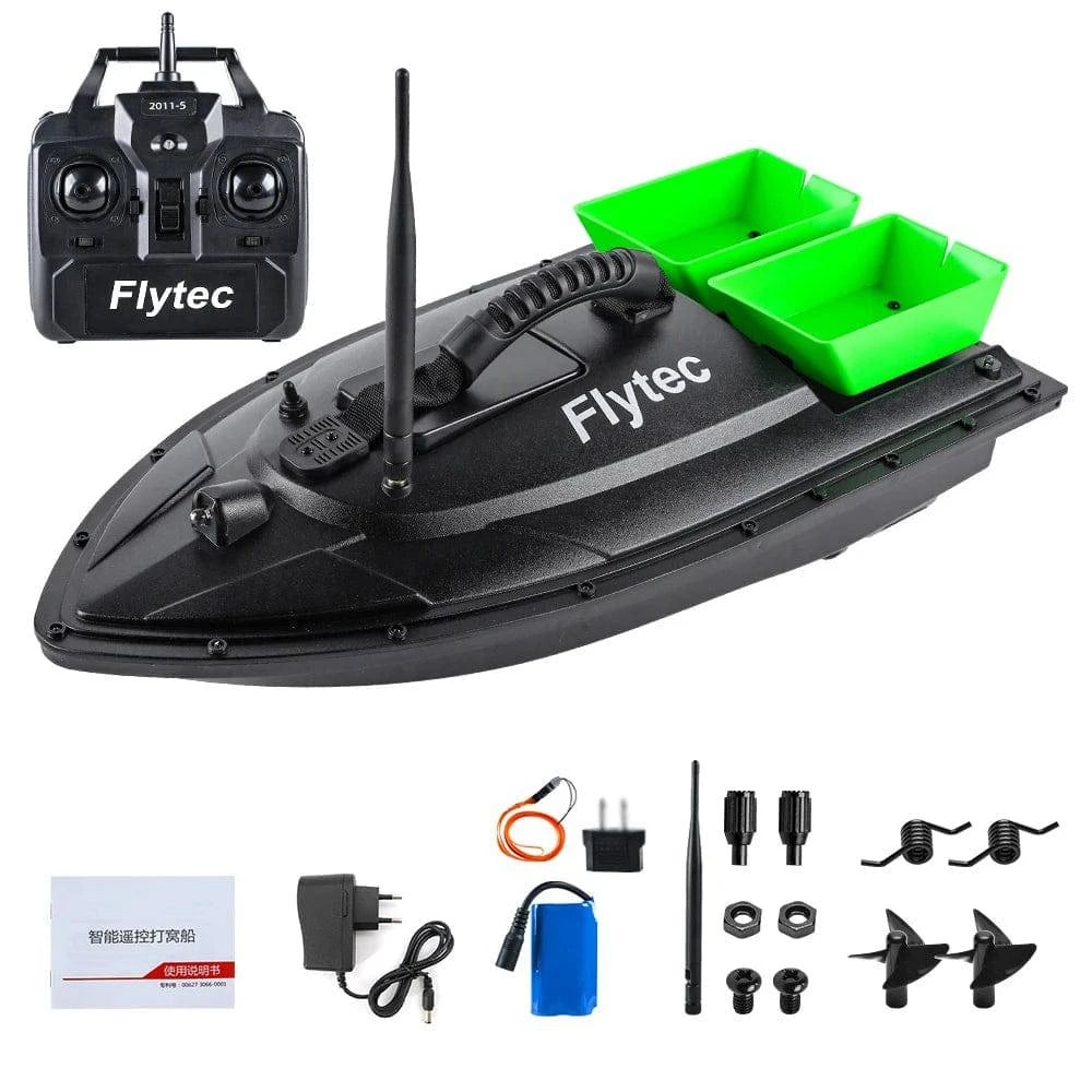 Fishing Bait Boat 500m Remote Control Bait Boat Dual Motor Fish Finder 1.5KG Loading with LED Light for Outdoor Fishing-WAYBIKER