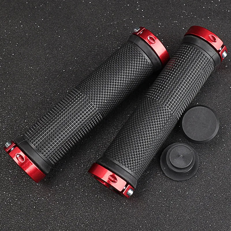 Lebycle 1 Pair Handlebar Grip Bicycle Grip Bicycle Rubber Grip Aluminum MTB Electric Bicycle Bilateral Locking Handle 128mmx33mm-WAYBIKER