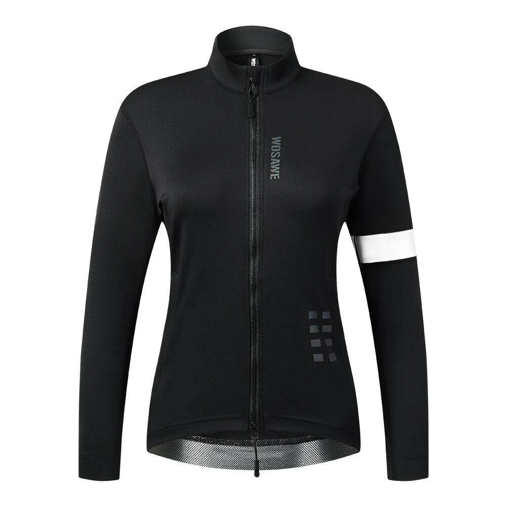 WOSAWE Women Cycling Jerseys Winter Thermal Fleece Long Sleeve Coat Riding Bike Jacket Ropa Ciclismo Cycling Gym Clothes-WAYBIKER