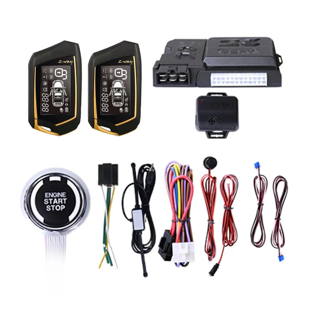 Car Anti-Theft Alarm Remote Starter System PKE Keyless Entry Central Lock Kit 2-Way Vibration Alarm Support APP Control-WAYBIKER