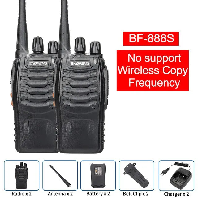 1/2 PCS Baofeng BF 888S Walkie Talkie UHF 400 470MHz 888s Long Range Two Way Ham Radios Transceiver for Hunting Hotel-WAYBIKER