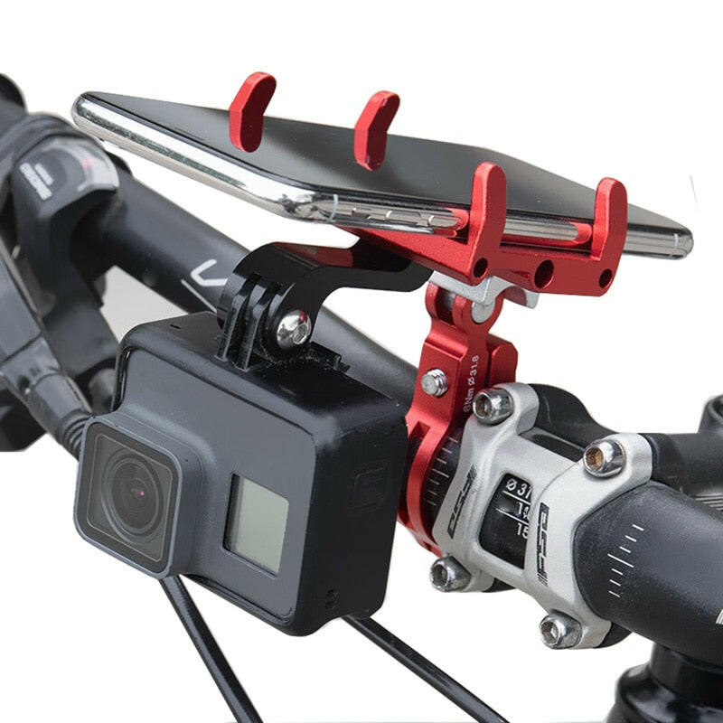Aluminum Alloy Motorcycle Phone Holder Sports Camera Navigation Stand Bike Phone Mount Flashlight Bracket Bicycle Phone Holder-WAYBIKER