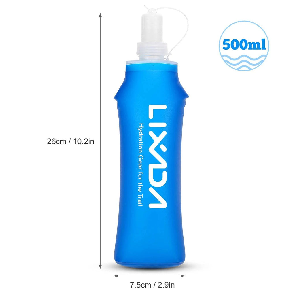Lixada 500ml Outdoor Water Drinking Bottle Soft Folding Flask BPA Free for Running Hiking Cycling  1PCS/2PCS-WAYBIKER