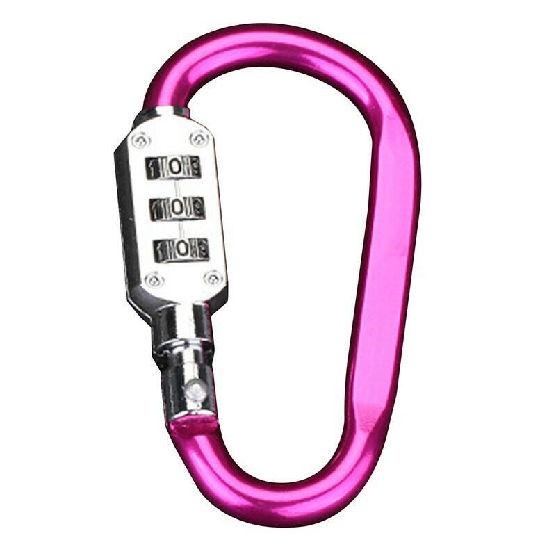 Bicycle Anti-theft Lock Carabiner Password Aluminum Alloy Hiking Bag Luggage Security Carabiner Lock3 Dial Password Padlock Tool-WAYBIKER