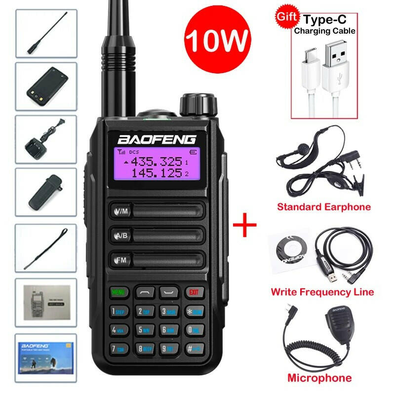 2023 Baofeng UV-16 MAX V2 Professional 10W Upgraded Of UV-5R UV-10R Walkie Talkie IP68 Waterproof Long Range Dual Band Ham Radio-WAYBIKER
