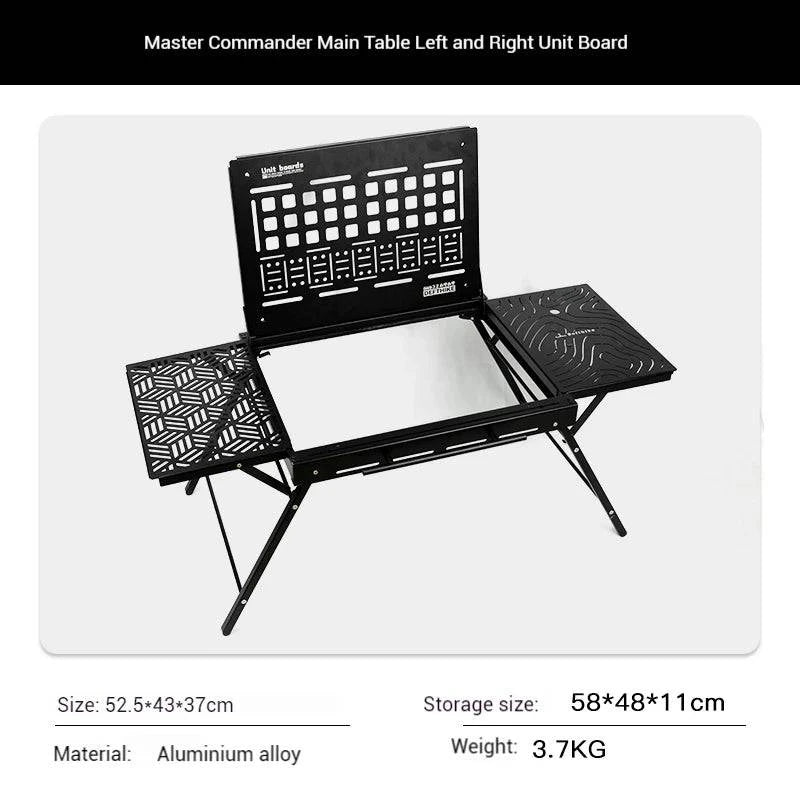 Difeike Outdoor Camping Command Master Series Aluminum Plate Table Tactical Table Portable Foldable Expansion Table-WAYBIKER