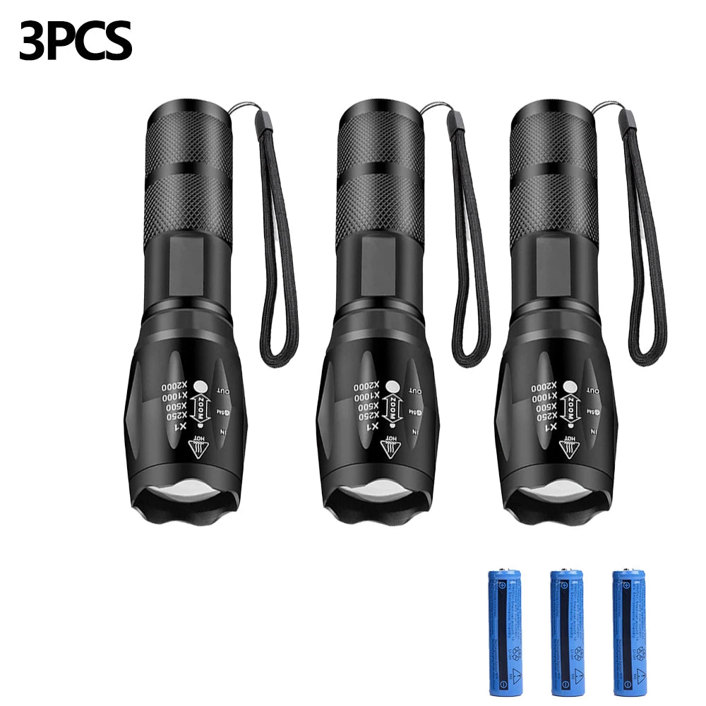 Outdoor handheld Flashlight Small Strong Light Portable Outdoor Rechargeable Super Bright Work Light Multifunctional Flashlight-WAYBIKER