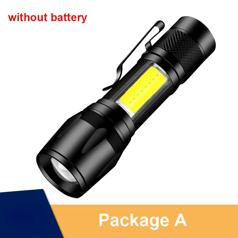 Powerful LED Flashlight 100000 Lumen Tactical Flashlights Rechargeable USB 18650 Waterproof Zoom Fishing Hunting LED Flashlight-WAYBIKER