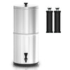1L Gravity Water Filter System Stainless Steel Water Filtration Bucket for Home Outdoor Camping Hiking Emergency Preparedness-WAYBIKER