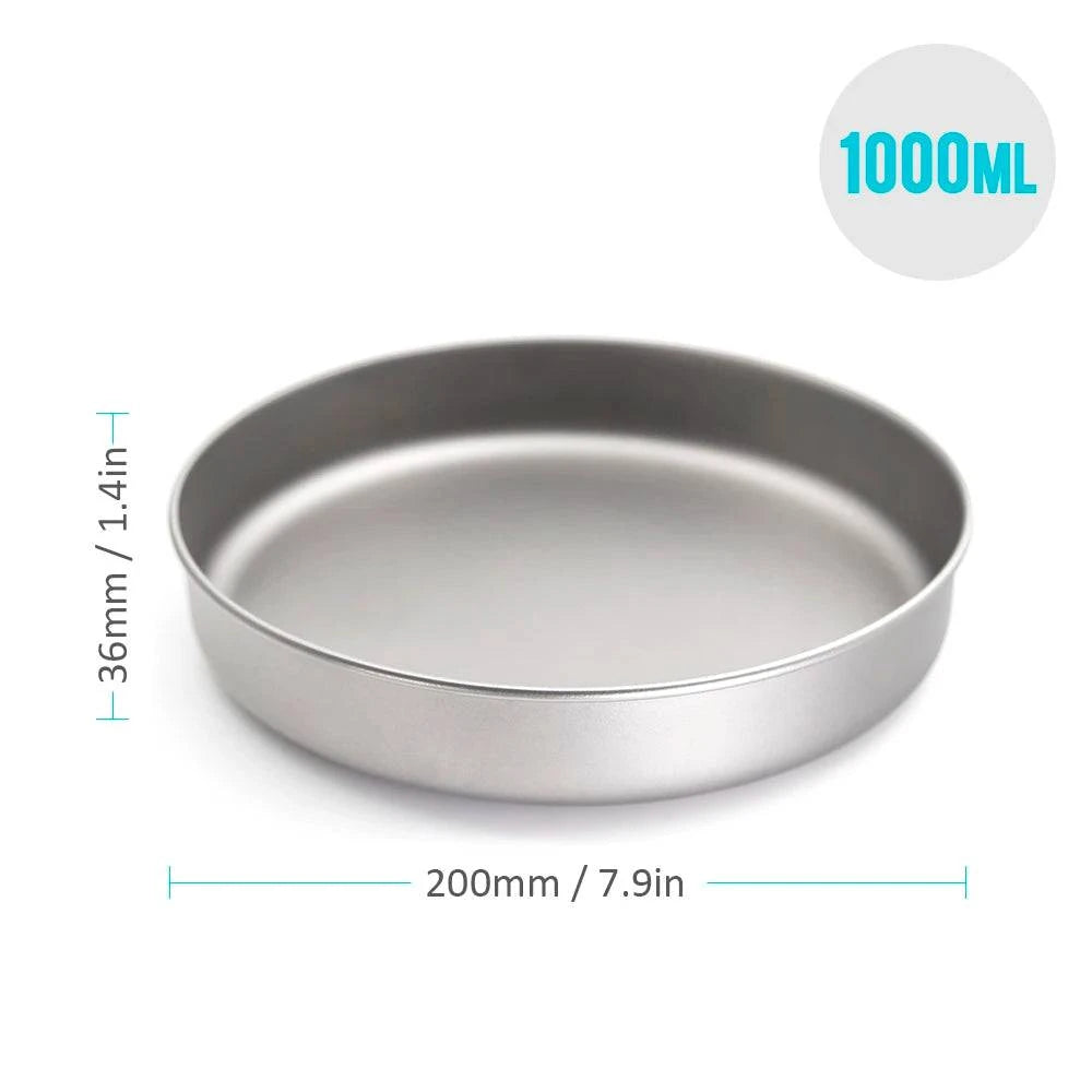 750ml/1000ml Ultralight Titanium Frypan Outdoor Camping Hiking Tableware Cookware Picnic Cooking Frying Pan-WAYBIKER