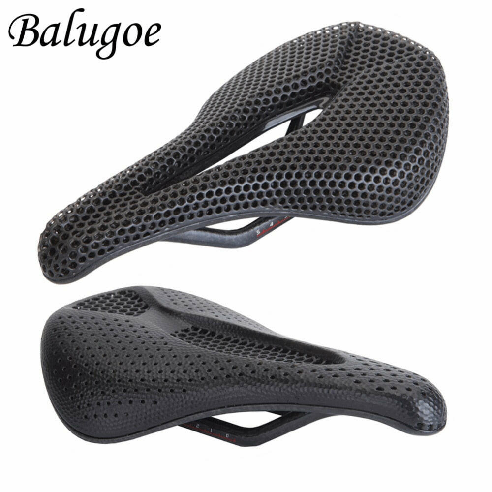 BALUGOE Bicycle 3D Printed Carbon Carbon Saddle Comfortable Road Bike MTB Seat Cozy Honeycomb Cushion Carbon 3D Seat Cushion