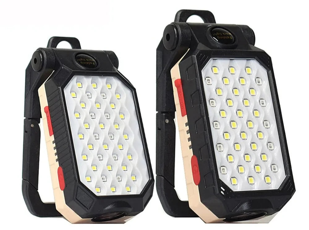 High Power LED Flashlight Rechargeable COB Work Light Adjustable Waterproof Camping Lantern Magnet With Power Display-WAYBIKER
