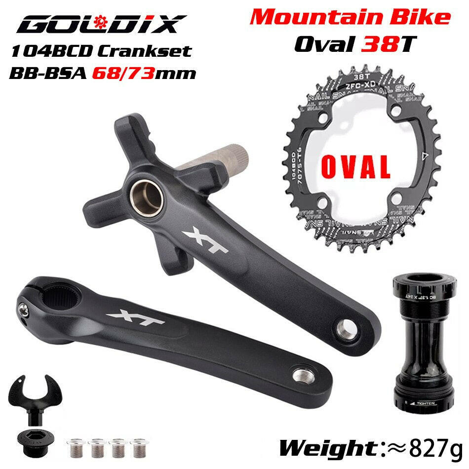 GOLDIX XT Bicycle Crankset 104BCD Chainring Wide Narrow 32-42T 170/175mm Forged Crank Compatible with SHIMANO/SRAM 11-12Speed-WAYBIKER