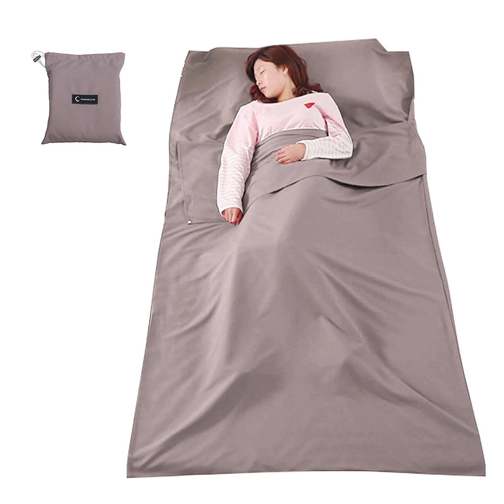 Lightweight Sleeping Bag Liner Portable Sleeping Sack Outdoor Camping Hotel Travel Single Double Sheet for Backpacking Hiking-WAYBIKER