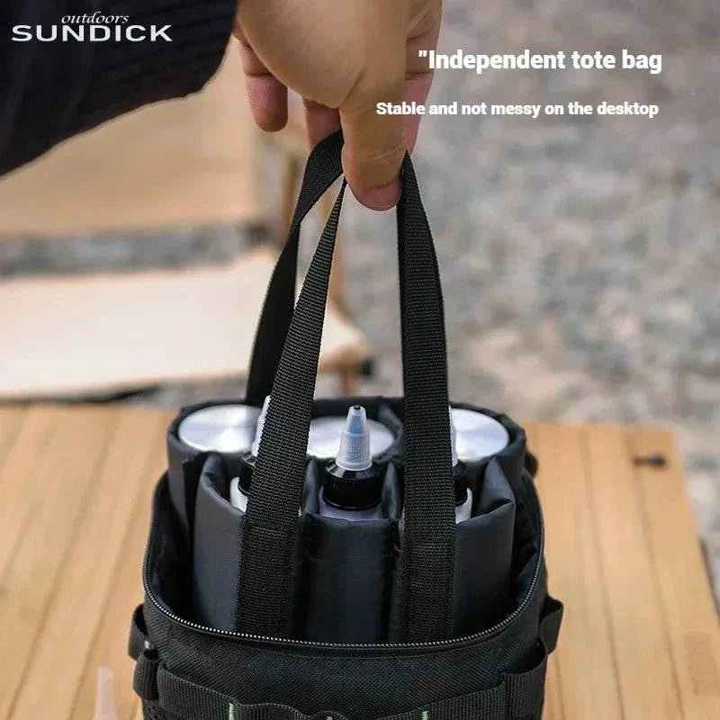 SUNDICK Outdoor Camping Seasoning Storage Bag Black Khaki Color Comes With Seasoning Bottle-WAYBIKER
