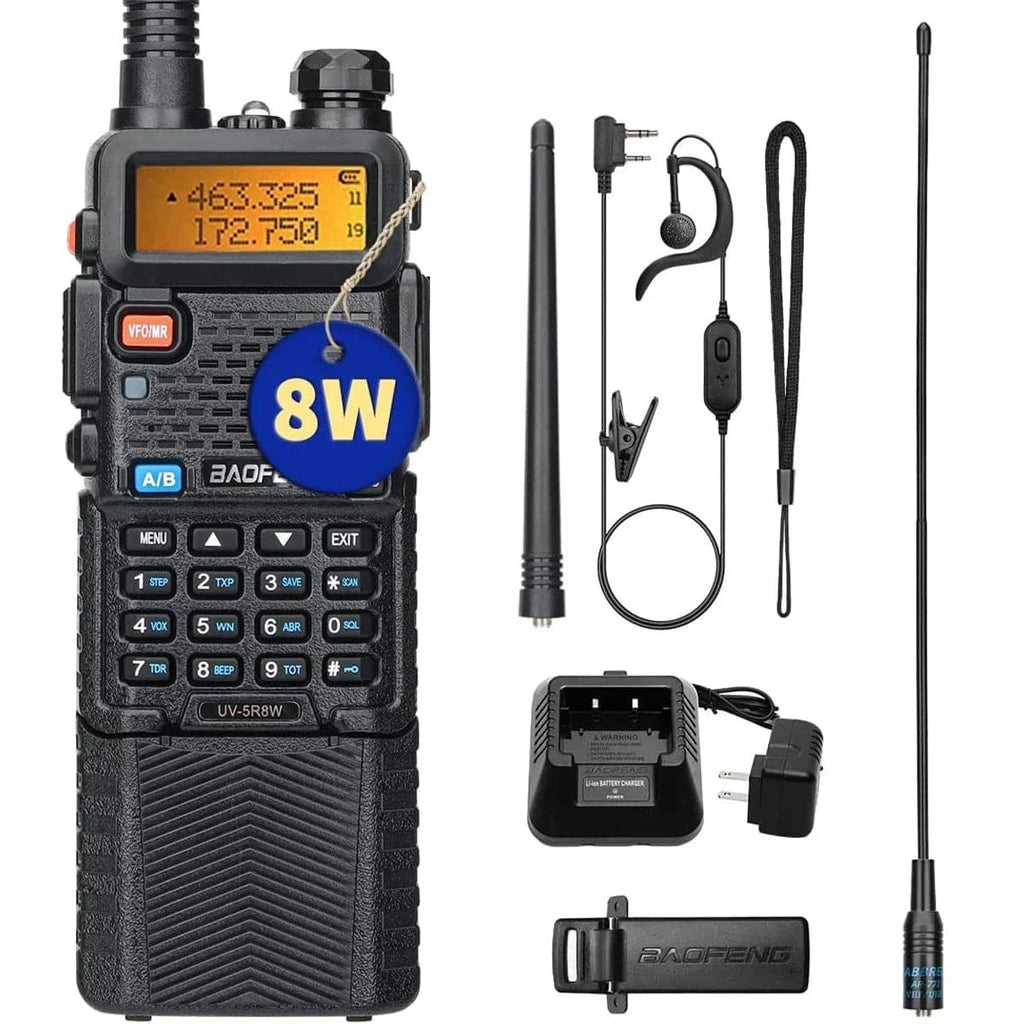 BAOFENG UV-5R 8W/5W 3800mAh High Power Ham Radio VHF&UHF Portable Two Way Radio Long Range Rechargeable Handheld Radio CB Radio-WAYBIKER