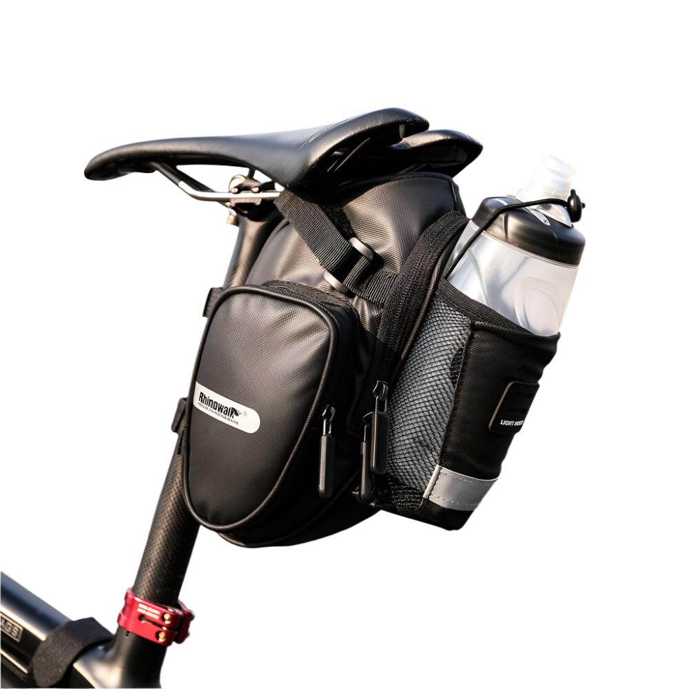 Rhinowalk New Arrival Bike Saddle Bag With Water Bottle Pocket Waterproof Rear Bicycle Saddle Bags Large-Volume Tail Bag-WAYBIKER