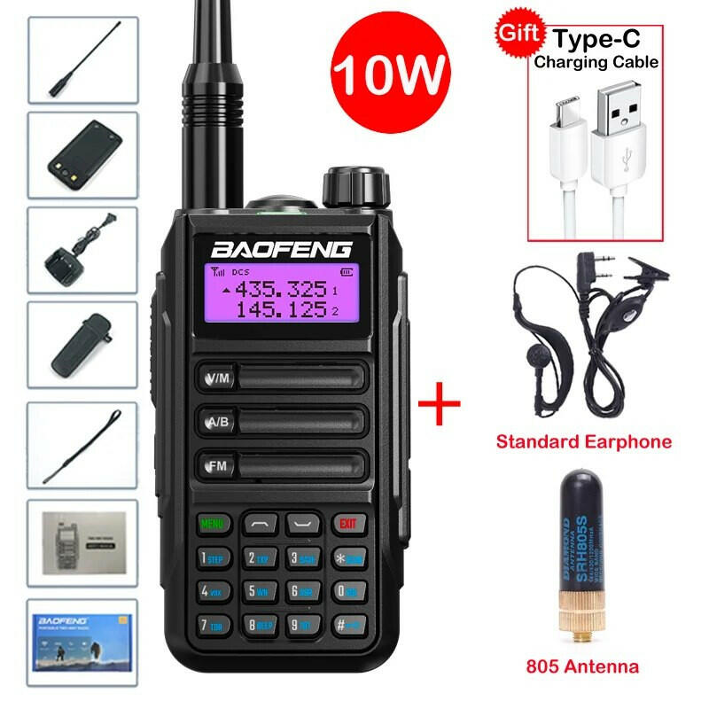 2023 Baofeng UV-16 MAX V2 Professional 10W Upgraded Of UV-5R UV-10R Walkie Talkie IP68 Waterproof Long Range Dual Band Ham Radio-WAYBIKER
