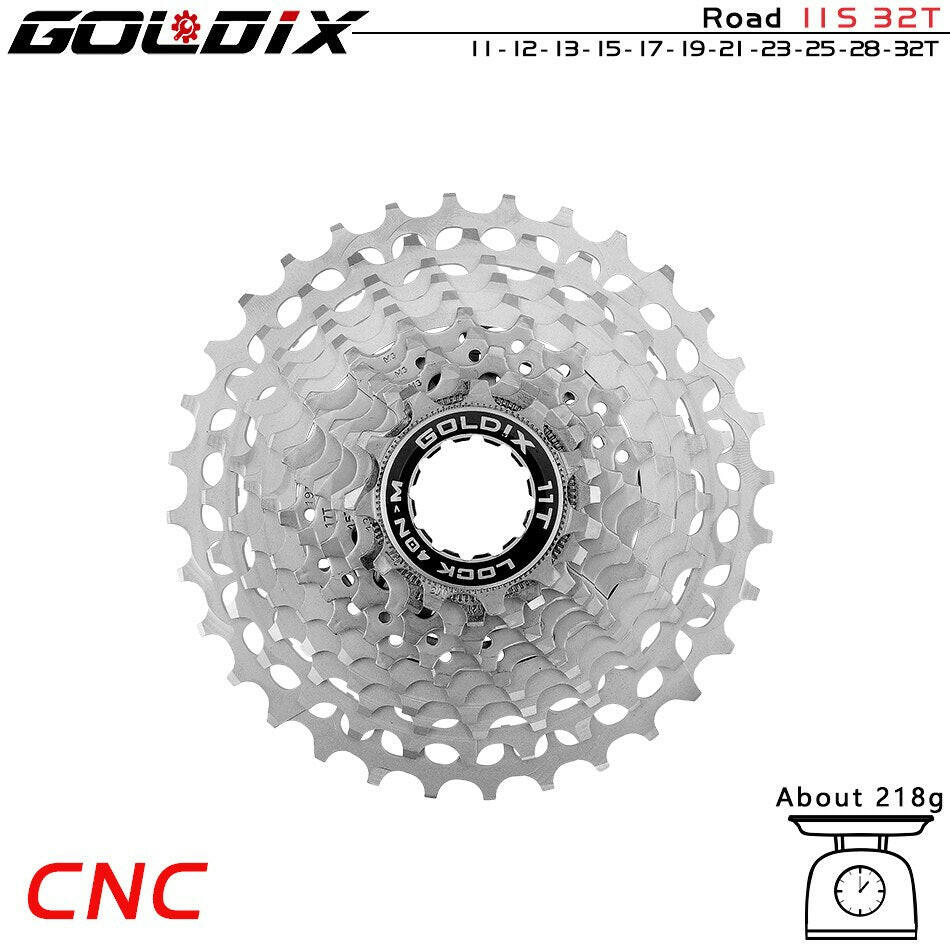 GOLDIX Ultralight Bicycle Cassette Road Bike Freewheel 7075 Aluminum Alloy CNC Cutting 11/12Speed 28/32/34/36T HG Structure-WAYBIKER