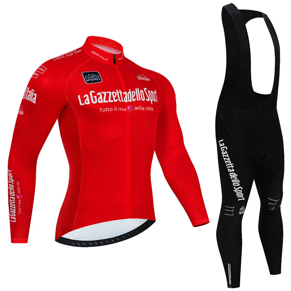 Tour De Giro D'ITAL Autumn Cycling Jersey Set Long Sleeve Bicycle Sportwear Suit Road Bike Clothing Mtb Ropa Ciclismo Uniform-WAYBIKER