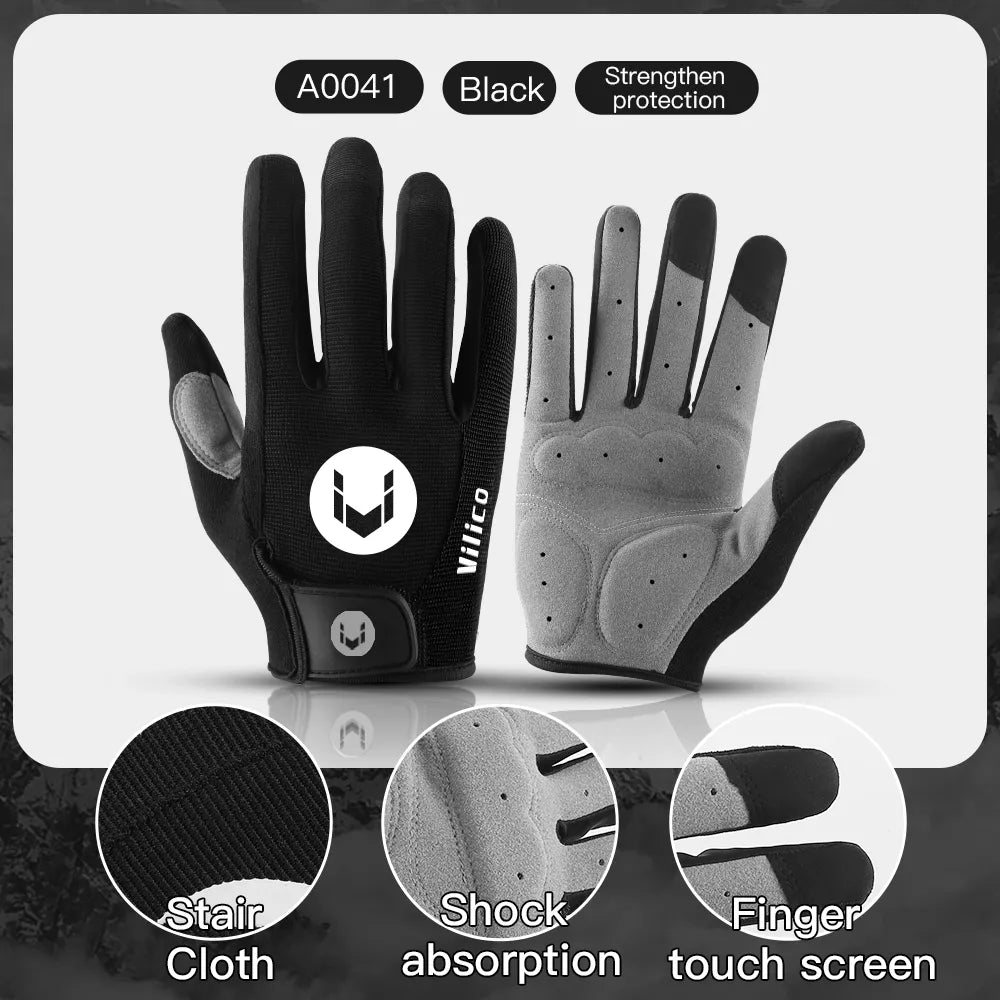 Autumn Winter MTB Cycling Long Finger Gloves Non-Slip Wear Shock Proof Breathable Touch Screen Bicycle Motorbike Gloves Men-WAYBIKER