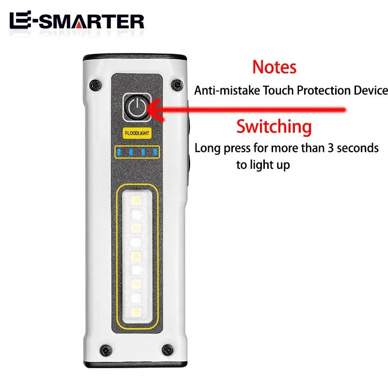 MINI Portable Rechargeable LED Flashlight Outdoor Emergency Service Lamp with Magnetic Powerful Long Range Flashligt for Fishing-WAYBIKER