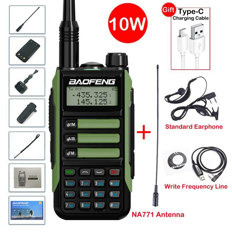2023 Baofeng UV-16 MAX Walkie Talkie 10 KM Military 10W Powerful Waterproof VHF UHF CB Ham Dual Band Two Way Radio USB-C Charger-WAYBIKER