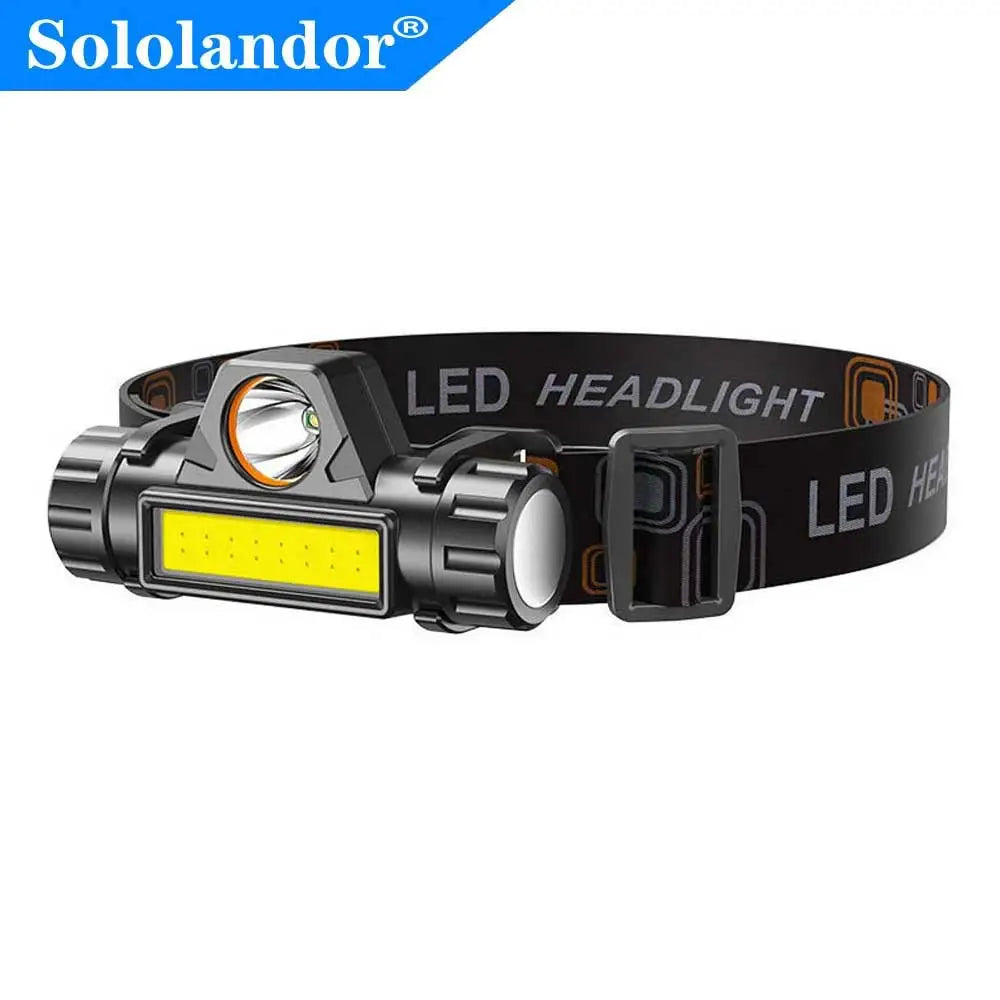 stepless dimming mini headlamp xpe cob led headlight brightness adjustable usb rechargeable portable Flash Torch light Head Lamp-WAYBIKER