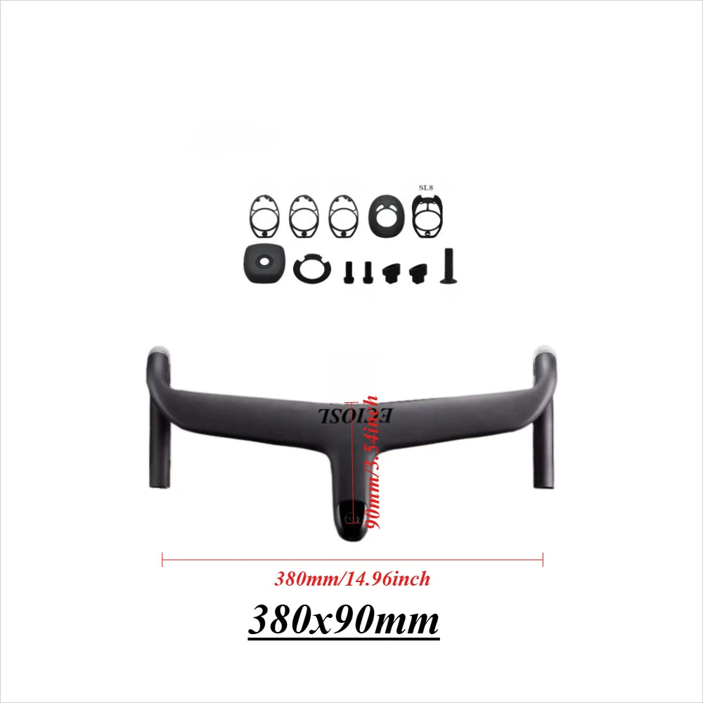 ECIOSL Carbo handlebar carbon stem roval Internal Cable Routing Road Bicycle Handlebar Cockpit Di2 color changing laser