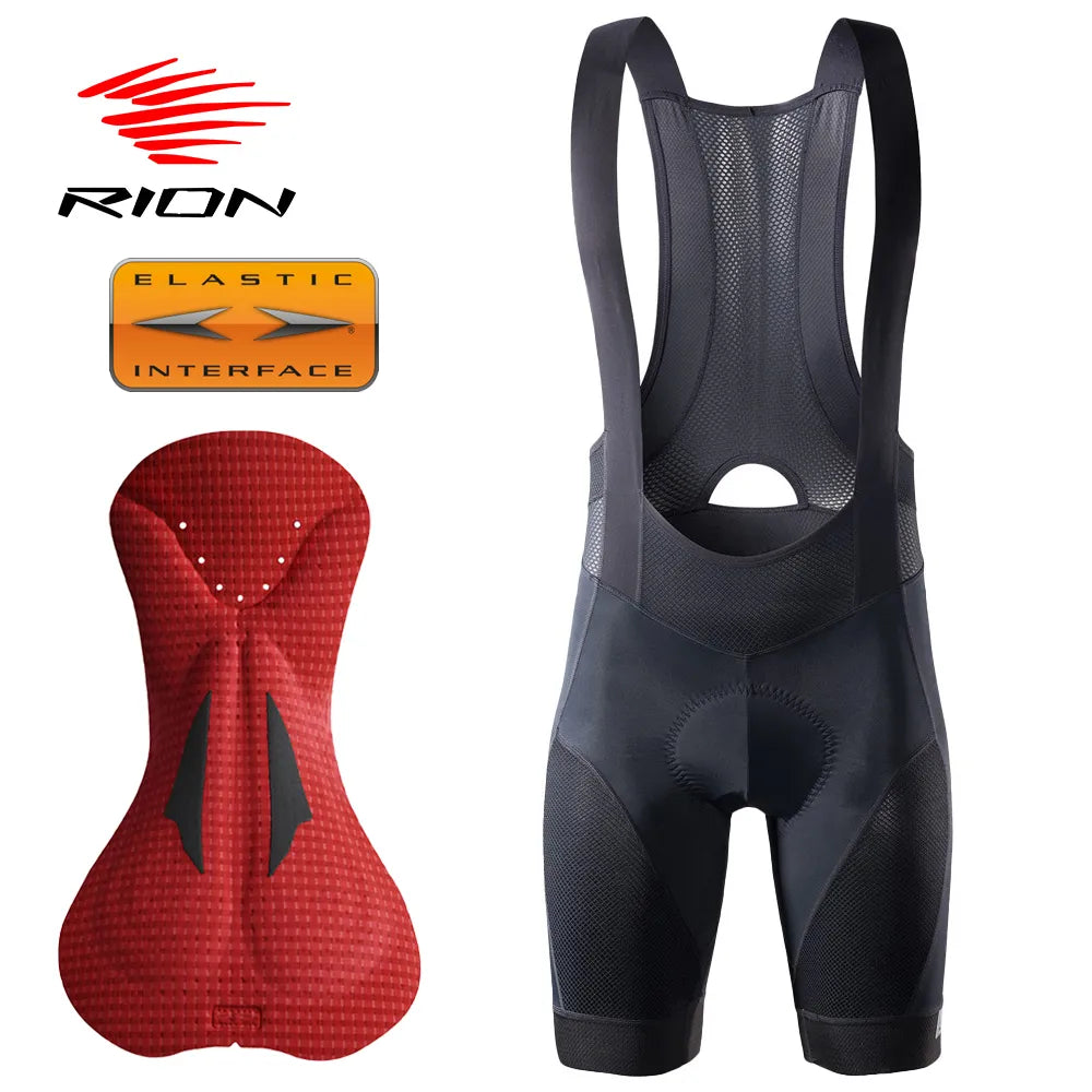 RION Cycling Bib Shorts Men Summer Bike Underwear Elastic Interface Cushion MTB Mountain Bike Downhill 3D Padded Tights Bicycle-WAYBIKER