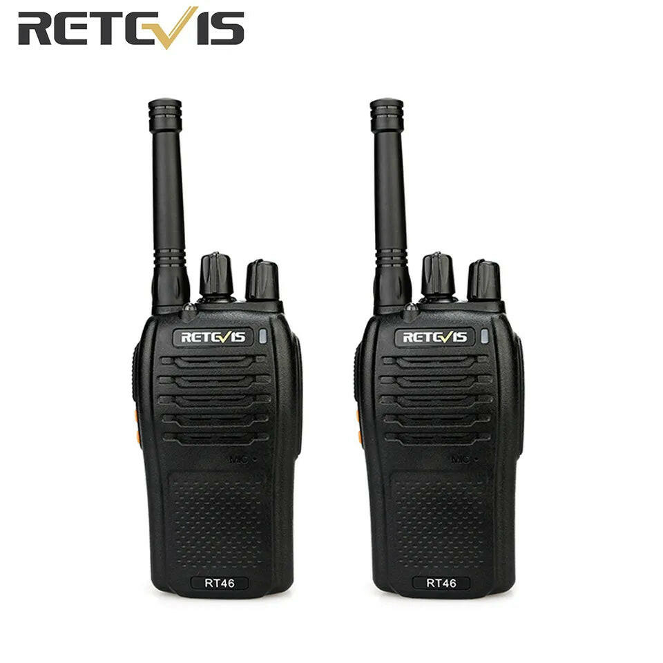 Retevis RT46 Walkie Talkie 2 Pcs Included PMR 446MHz Portable Rechargable Walkie-Talkie Micro-USB Charging Support AA Battery-WAYBIKER