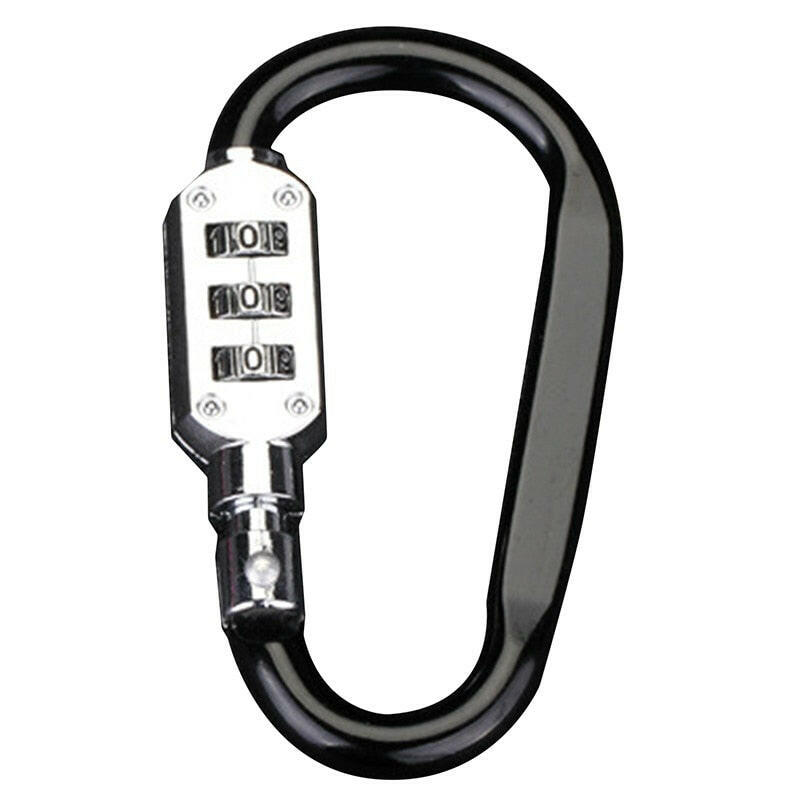 Bicycle Anti-theft Lock Carabiner Password Aluminum Alloy Hiking Bag Luggage Security Carabiner Lock3 Dial Password Padlock Tool-WAYBIKER