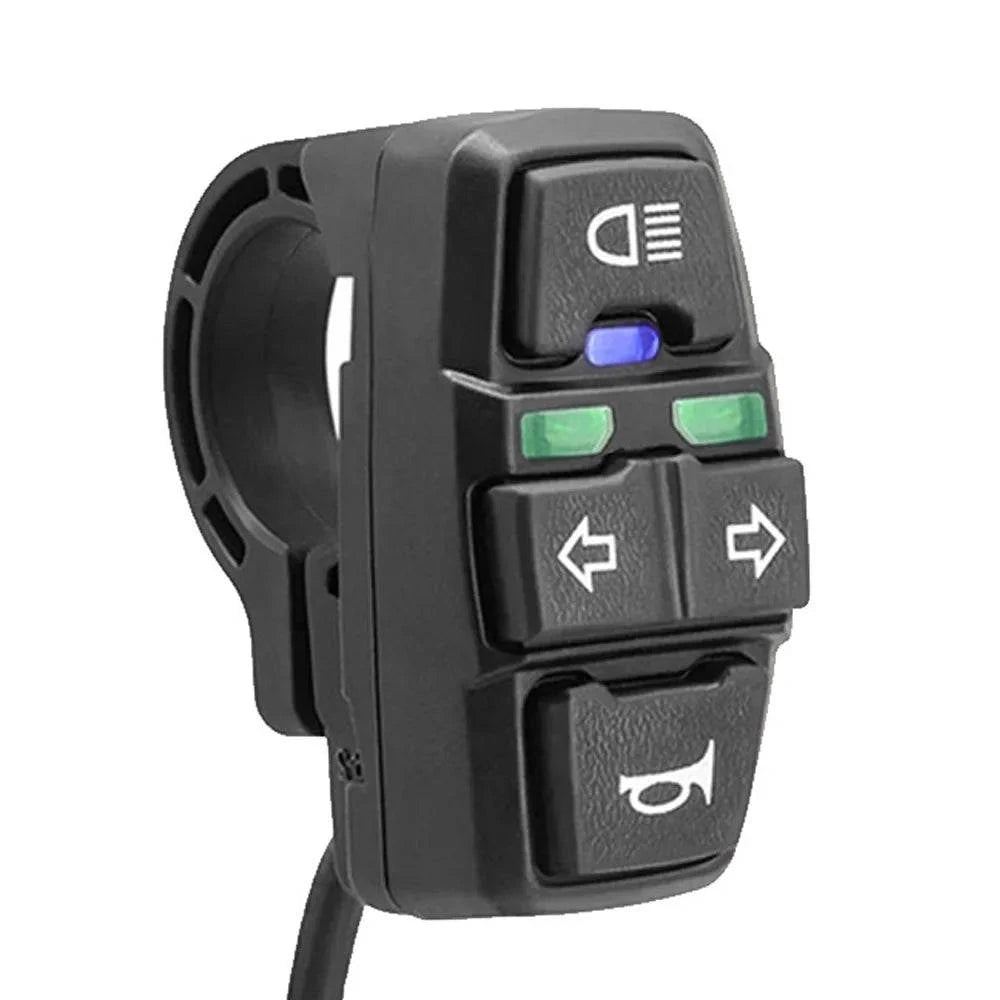 3 in 1 Electric Bike Scooter Switch Headlight Turn Signal Horn Switch 36V/48V ON/OFF Control Switch Waterproof for E-Bike-WAYBIKER