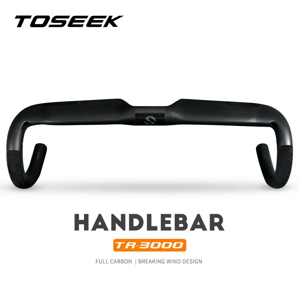 TOSEEK Bike Carbon Road Handlebar TR-3000 UD Matt Bicycle Handle Bar Ultra Light Integrated Handlebars-WAYBIKER