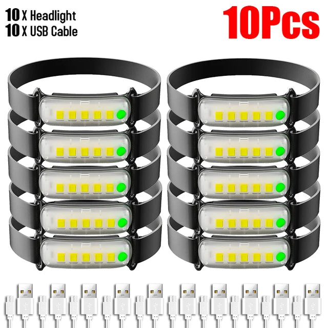 USB Rechargable LED Headlamp 3 Modes Light Mini Headlight Built-in Battery Head Flashlight Outdoor Fishing Torch Camping Lantern-WAYBIKER