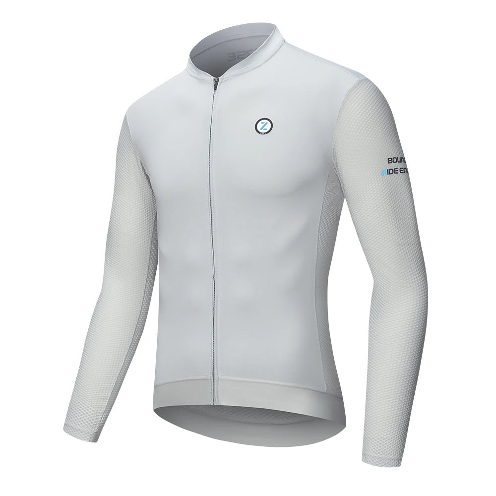 ZRSE Men's Cycling Jersey with Long Sleeve UPF 50+ Anti-UV Slim Fit Breathable Cycling Maillot Quick Dry MTB Road Cycling Shirt