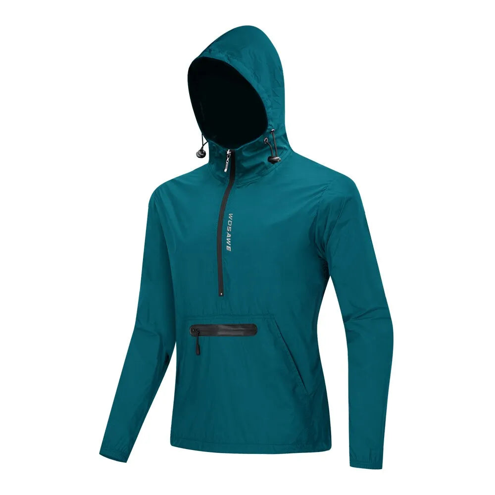 WOSAWE Men's Cycling Hoodies Jacket Waterproof Cortavientos Ciclismo Hombre MTB Bike Hooded Jackets Bicycle Windbreaker-WAYBIKER