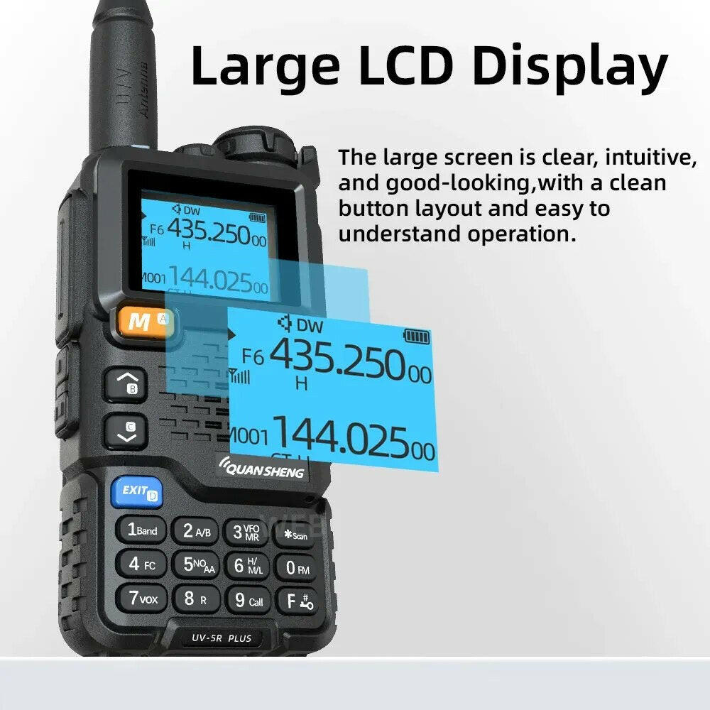 Quansheng UV 5R Plus Walkie Talkie Portable Am Fm Two Way Radio Commutator VHF Station K5 Receiver Ham Wireless Set Long Range-WAYBIKER