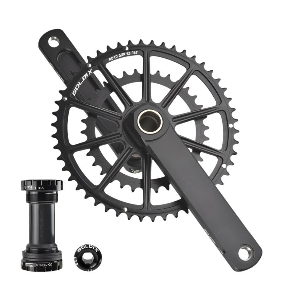 GOLDIX Road Bike Crankset 165/170/172.5/175mm Length Bicycle Crank GXP double Chainring Crown 50-34T/52-42T/53-39T For SHIMANO-WAYBIKER